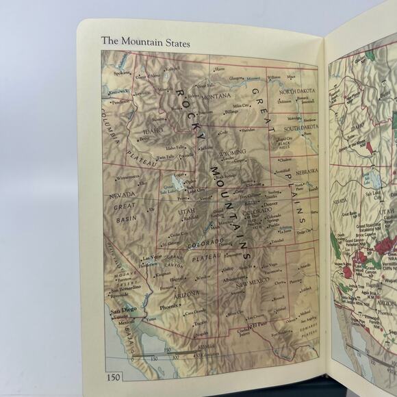 VTG Red Rust Leather Rocky Mountains Travel Journal w/ Map & Gold Leaf Pages - Picture 4 of 5